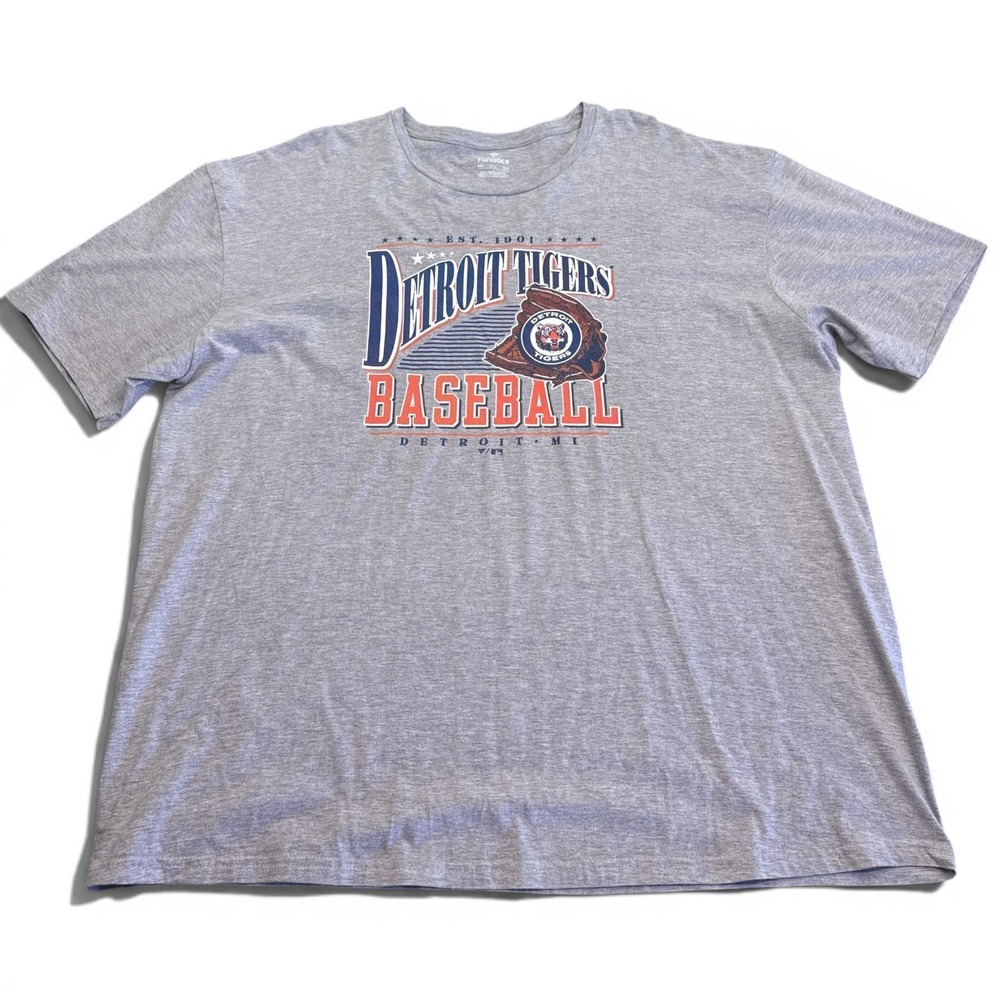Fanatics Detroit Tigers T Shirt Adult Size 3XL XXXL Retro Vintage Style Logo MLB